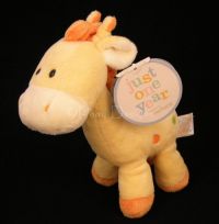 Carters Just One Year JOY Giraffe Dots Yellow Plush Lovey